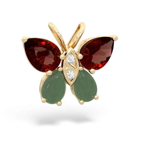 garnet-jade butterfly pendant