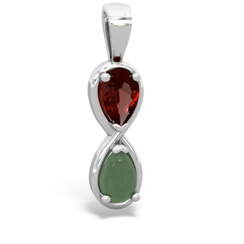 garnet-jade infinity pendant