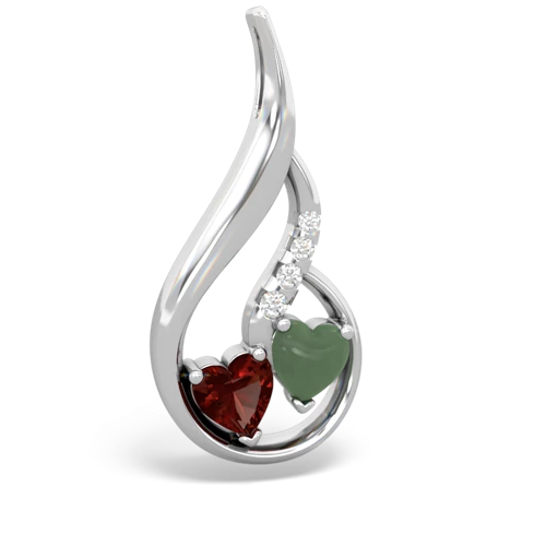 garnet-jade keepsake swirl pendant