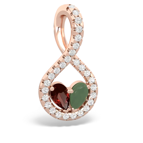 garnet-jade pave twist pendant