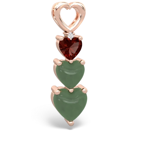 garnet-jade three stone pendant