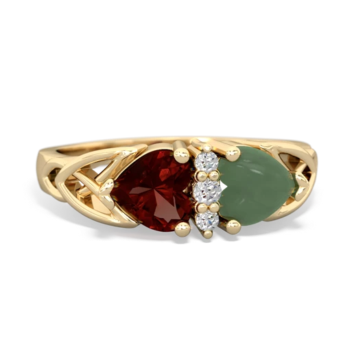 garnet-jade celtic ring