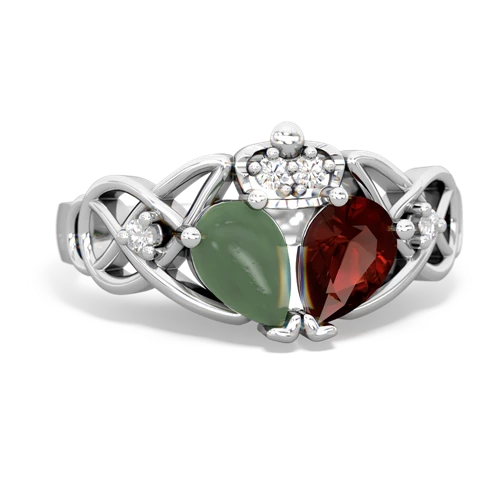 garnet-jade claddagh ring