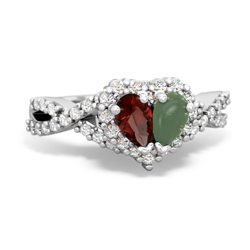 garnet-jade engagement ring