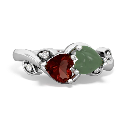 garnet-jade floral keepsake ring