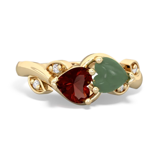 garnet-jade floral keepsake ring