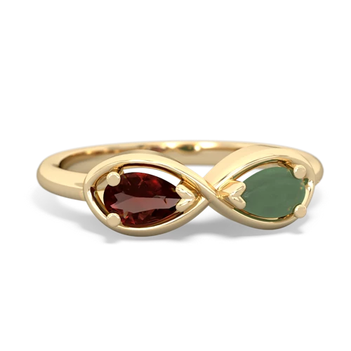 garnet-jade infinity ring