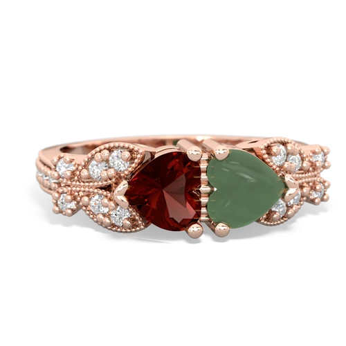 garnet-jade keepsake butterfly ring