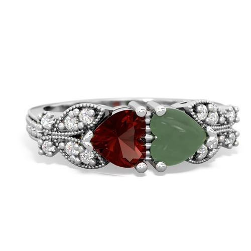 garnet-jade keepsake butterfly ring