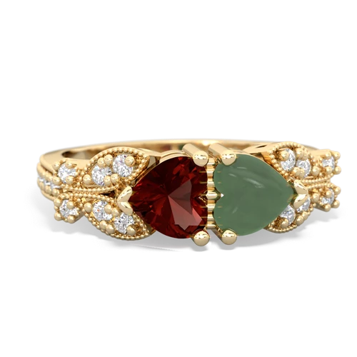 garnet-jade keepsake butterfly ring