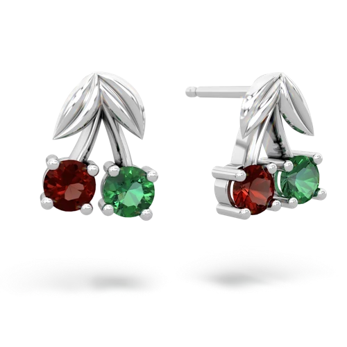 garnet-lab emerald cherries earrings