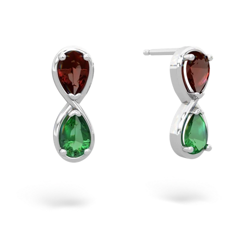 garnet-lab emerald infinity earrings