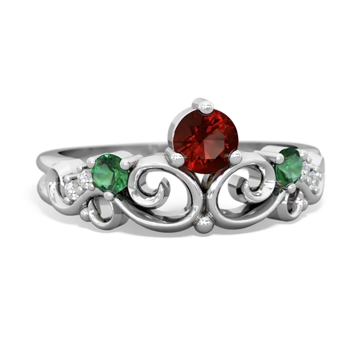 garnet-lab emerald crown keepsake ring