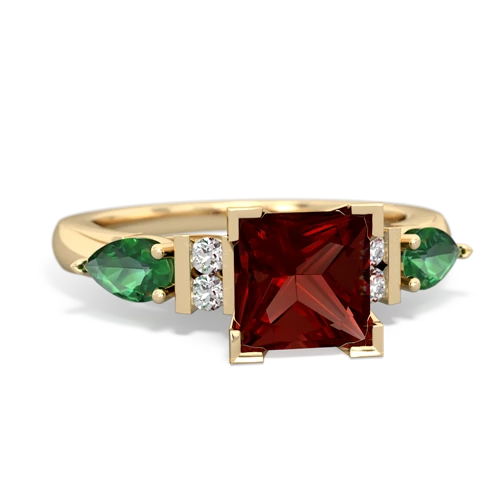 Garnet Genuine Garnet with Lab Created Emerald and Genuine London Blue Topaz Engagement ring Ring