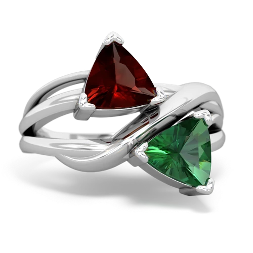 garnet-lab emerald filligree ring