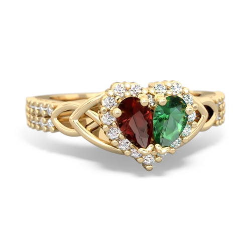 garnet-lab emerald keepsake engagement ring