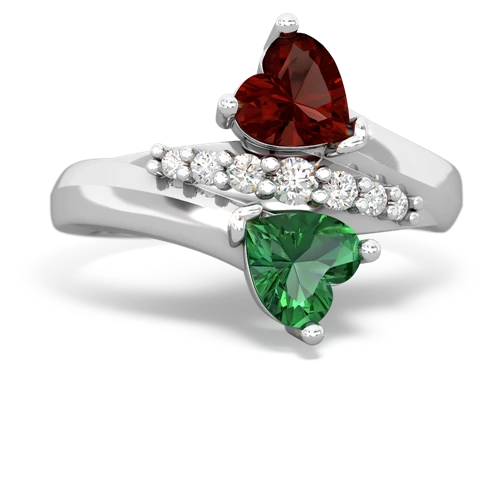 garnet-lab emerald modern ring