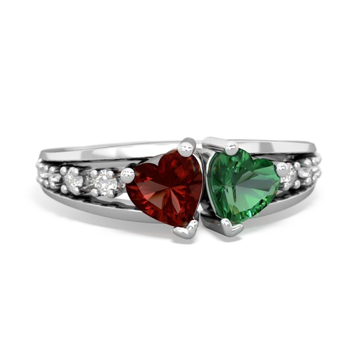 garnet-lab emerald modern ring