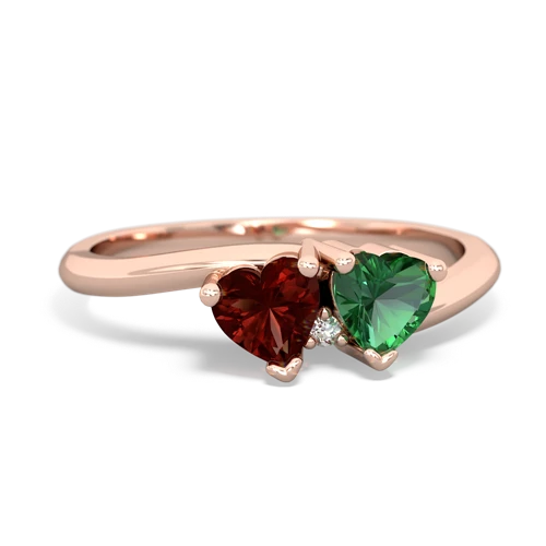 garnet-lab emerald sweethearts promise ring