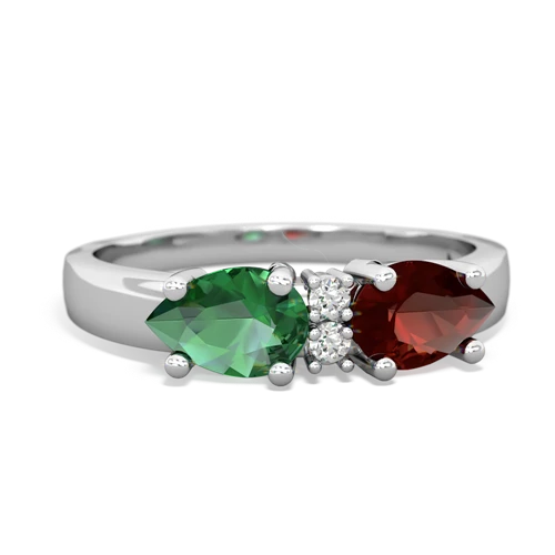 garnet-lab emerald timeless ring