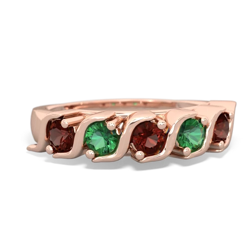 garnet-lab emerald timeless ring