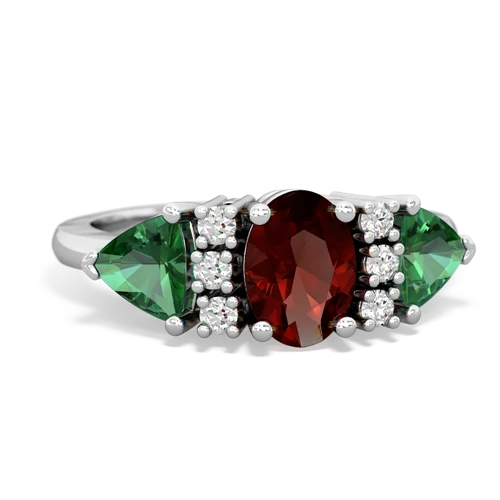 garnet-lab emerald timeless ring