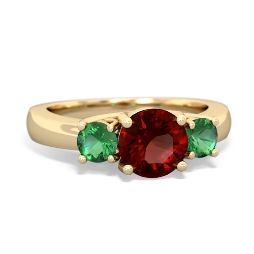 garnet-lab emerald timeless ring