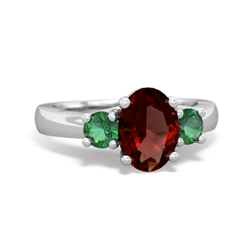 garnet-lab emerald timeless ring