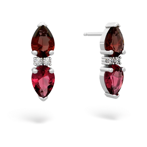 garnet-lab ruby bowtie earrings