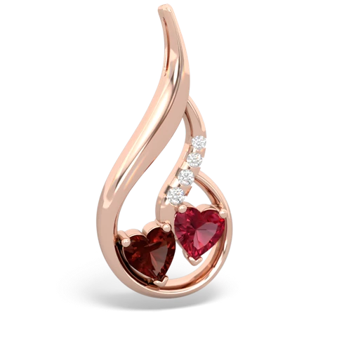 garnet-lab ruby keepsake swirl pendant