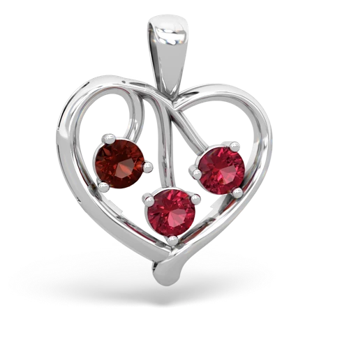 garnet-lab ruby love heart pendant