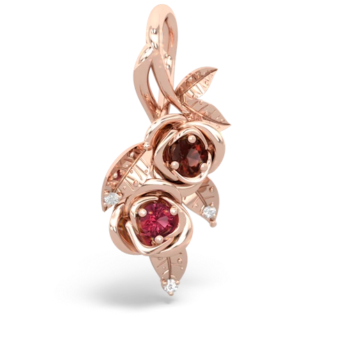 garnet-lab ruby rose vine pendant