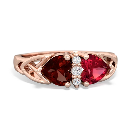 garnet-lab ruby celtic ring