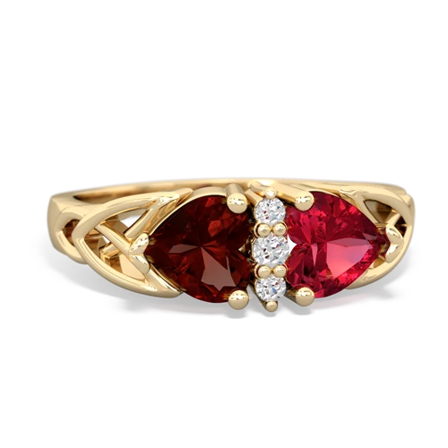 garnet-lab ruby celtic ring