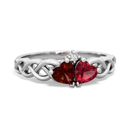 garnet-lab ruby celtic braid ring