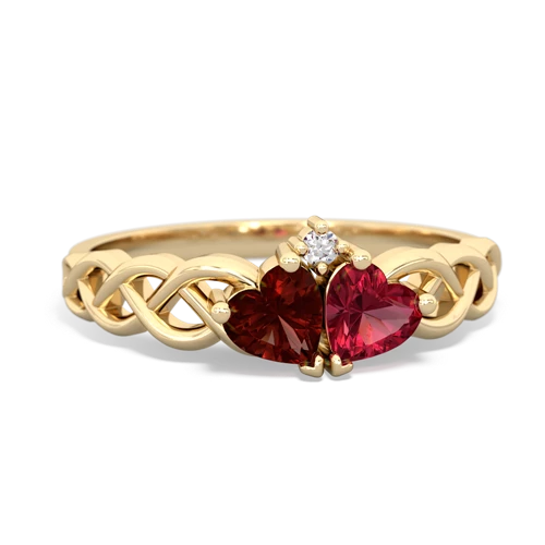 garnet-lab ruby celtic braid ring