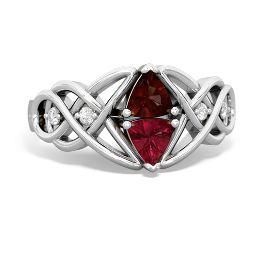 garnet-lab ruby celtic knot ring