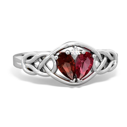 garnet-lab ruby celtic knot ring