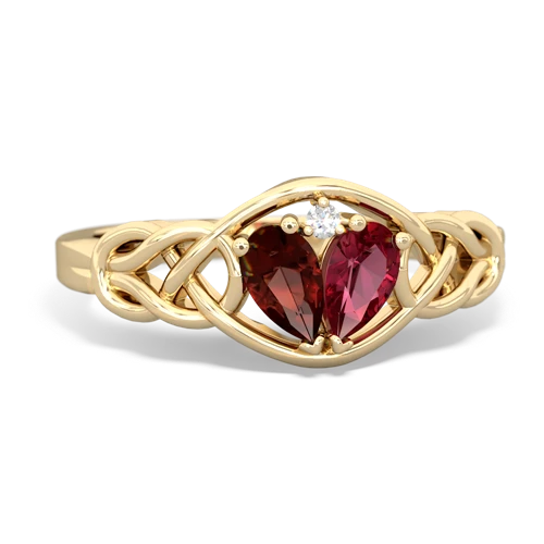 garnet-lab ruby celtic knot ring