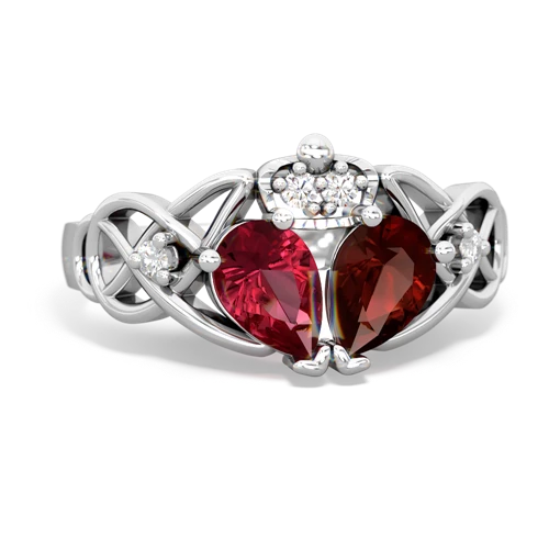garnet-lab ruby claddagh ring