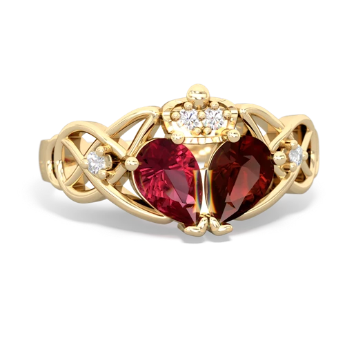 garnet-lab ruby claddagh ring