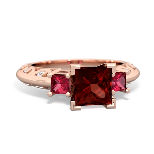 garnet-lab ruby engagement ring