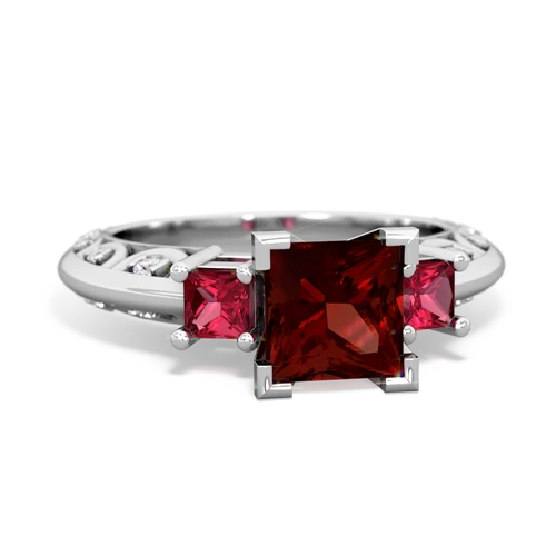 garnet-lab ruby engagement ring