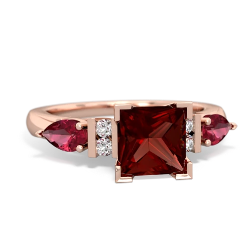 garnet-lab ruby engagement ring