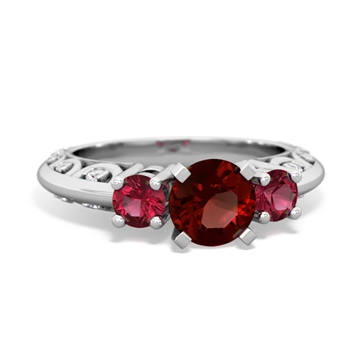 garnet-lab ruby engagement ring