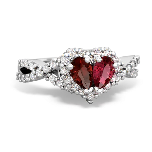 garnet-lab ruby engagement ring