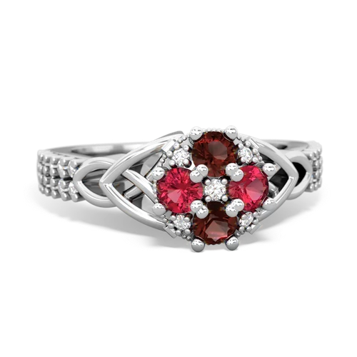 garnet-lab ruby engagement ring