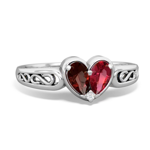 garnet-lab ruby filligree ring