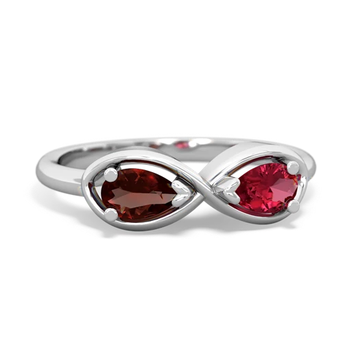 garnet-lab ruby infinity ring