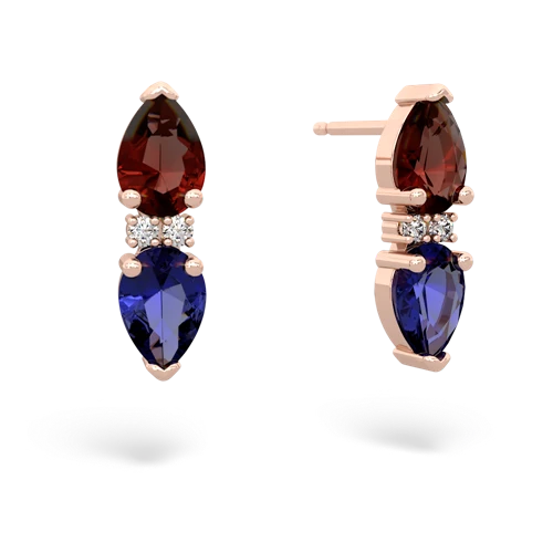 garnet-lab sapphire bowtie earrings
